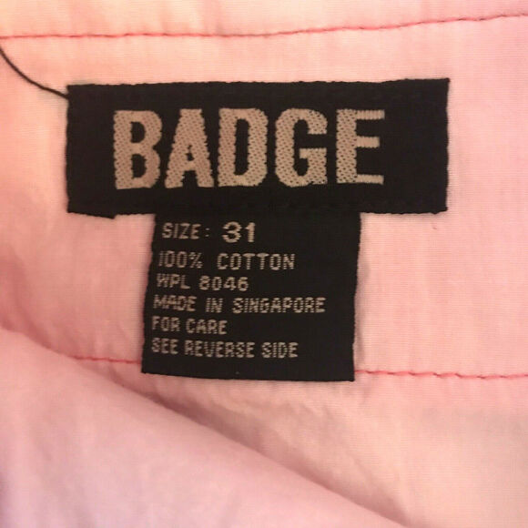 Vintage NOS Badge Bright Neon Pink Pleated High Rise Bermuda Shorts Womens 31 - Picture 2 of 6